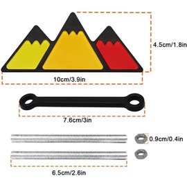 Tri-Color Grille Badge Emblem Decoration Logo for car Truck Label Tacoma 4Runner Tundra Rav4 Highlander's T-G3Y Three-Color Badge Logo Barbecue Grill (Yellow-Orange-Red)