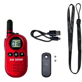 BLUE CENTURY Blue Century BC-20 Chanty RED Ultra-Small Power Walkie Talkie No License Required Japanese Manufacturer Ultra Compact Walkie Talkie Income with Belt Clip, Technical Compliance Mark,