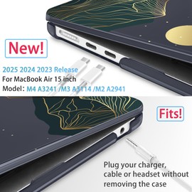 Mektron Designed for 2025/2024/2023 MacBook Air 15 INCH M4 A3241 /M3 A3114 /M2 A2941 Case, Printed Plastic Hard Shell Cover with 15.3" Liquid Retina Display Touch ID, Abstract Mountain C112