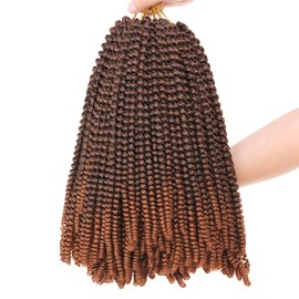 Xtrend 12 Inch 7 Packs Spring Twist Hair For Distressed Butterfly Locs Ombre Mini Twist Crochet Braiding Hair Synthetic Fluffy Hair Extension For Black Women (1B/30#)