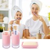 Pink Bathroom Accessories Set 6Pcs, Acrylic Soap Dispensers 2Pcs, Soap