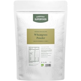 Everyday Superfood Organic New Zealand Wheatgrass Powder, High Vitamins, Perfect in Juice and Smoothies (190g)