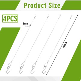 Otoolling 4pcs Bird Feeder Hanger for Tree with S-Hook Hanging Cable Tree Limb Protector with Silicone Sleeve Flexible Stainless Steel Cable for Heavy Bird Feeders, Plants, Baths (48inch)