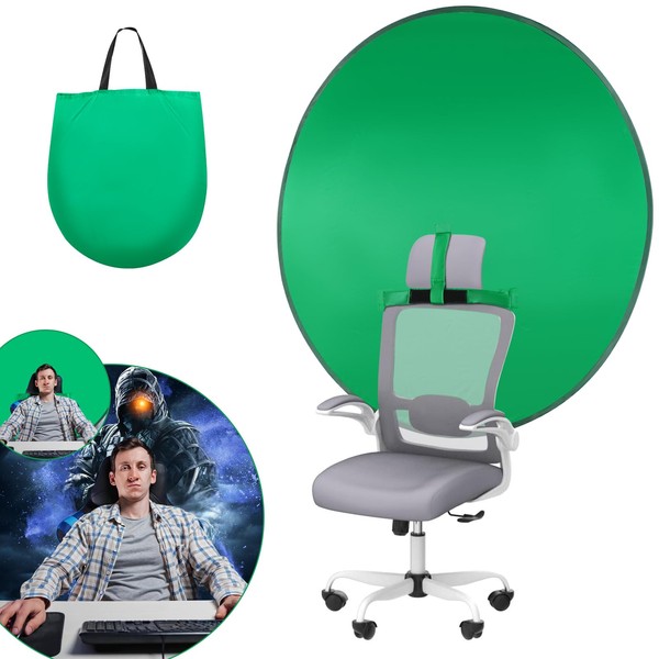 Green Screen Chair,56 IN Collapsible Green Screen Backdrop Kit,Pop Up