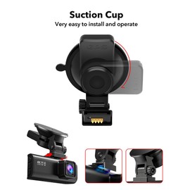 REDTIGER Suction Mount for F7N Series Dash Cam,Built-in GPS Module,Easy Install,180° Rotatable,Includes Adhesive Pads and Electrostatic Stickers