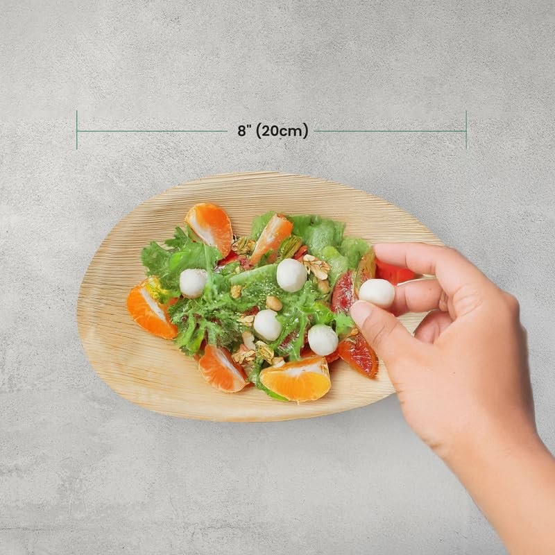 ECO Leaf | 25 Pack Oval Disposable Palm Leaf Plates