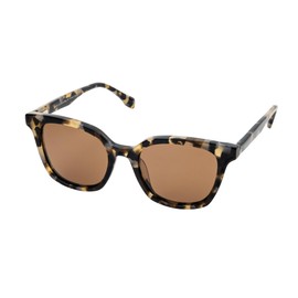 Purelei® Coconut Bay Sunglasses, Trendy Sunglasses in Tortoise Look, UV400 Protection, Rectangular Shape, Beige/Brown/Black, Silver Lettering, Includes Case, Gift for Women, beige