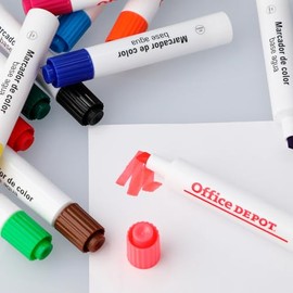 Office Depot Marcadores de Colores | Punta cincel | Base Agua | 12 piezas | Colores Surtidos