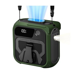 fiocko Portable Waist Fan Clip on, 5 Speed 16000RPM, 10000mAh Rechargeable Belt Clip Fan for Under Shirt, 36H Runtime Personal Neck Cooling Fans with Flashlight for Travel, Hiking, Camping (Green)