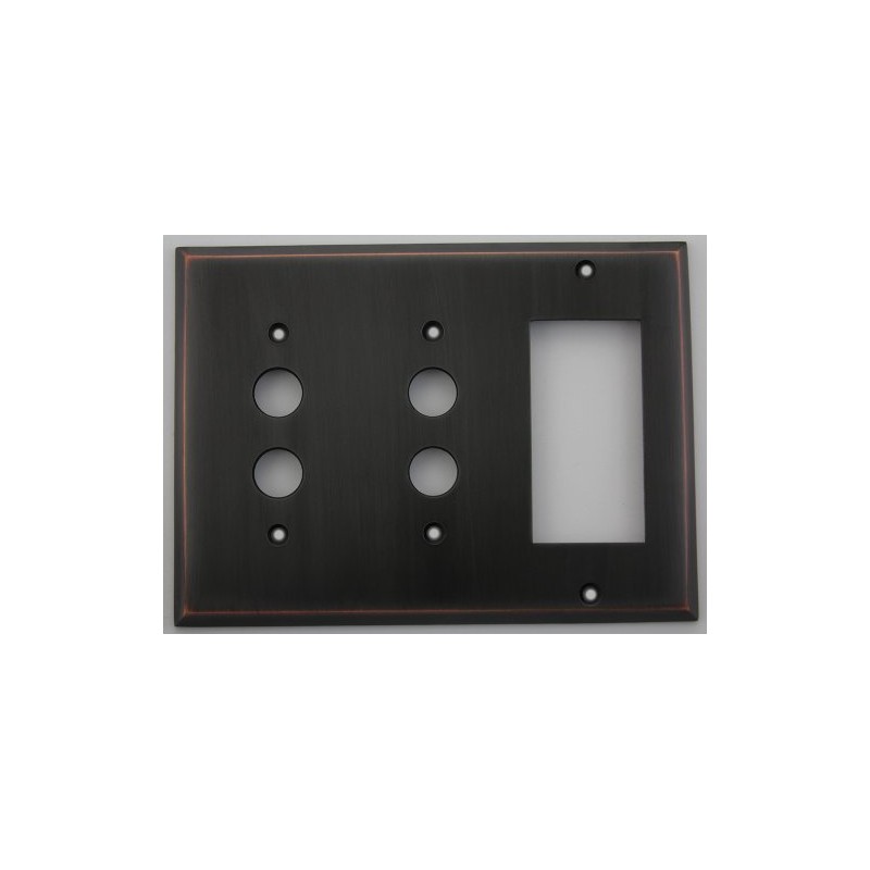 Oil Rubbed Bronze 2 Push Button 1 GFI Rocker Opening