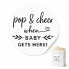 Baby Shower Popcorn Favor Stickers: 120 Round Pop and Cheer