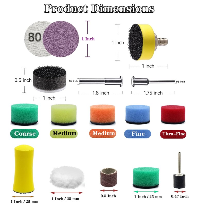 AutKerige 334 PCS 1 Inch Sanding Discs, 60 to 10000