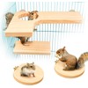 Squirrel Gerbil Chinchilla and Dwarf Hamster L-Shaped Pedal Wooden Platform,
