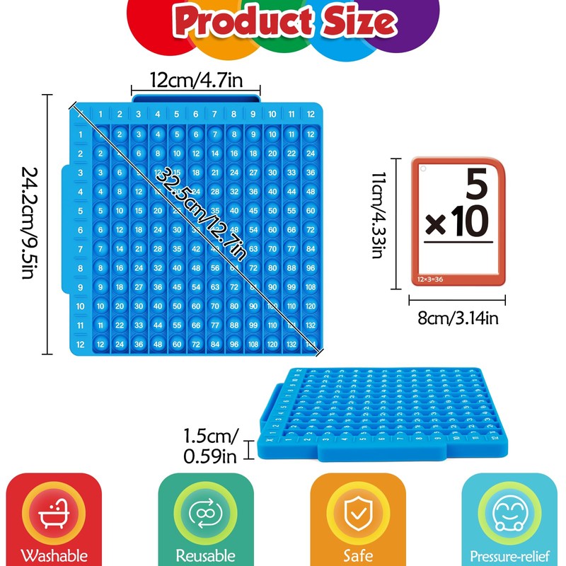 Torlam Math Flash Cards + Math Board, Multiplication Flash Card