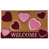 Briarwood Lane Hearts Valentine's Day Coir Doormat Natural Fiber Outdoor