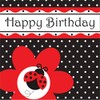 Club Pack of 192 Ladybug Fancy"Happy Birthday" Premium 3-Ply Disposable