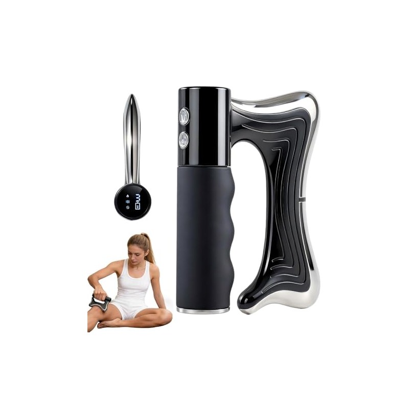 Heated Muscle Scraper Tool—Professional 3-in-1 Electric Fascia Massager with three
