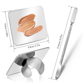 Make Up Palette, Stainless Steel Cosmetic Make Up Mixing Palette, Professional Makeup Mixing Tools for Makeup Nail Art, Makeup Artist Tool for Mixing Foundation Nail Art