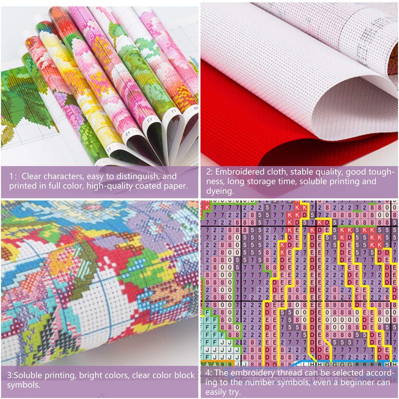 VEGCOO 2 Pack Counted Cross Stitch Kits, DIY Needlecrafts Handmade