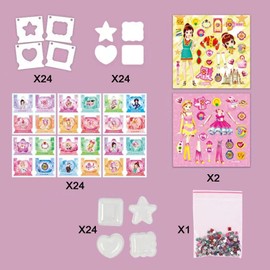 Fenteer DIY Sticker Accessory 3D Sticker Accessory Early Learning Educational Party Toys Jewelry Making Kit Craft Making Toy for Boys