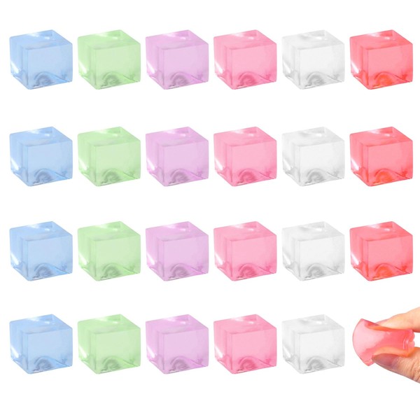 JOFONY 24PCS Mini Ice Cube Toys,Squeeze Cubes Ball- Ice Fidget