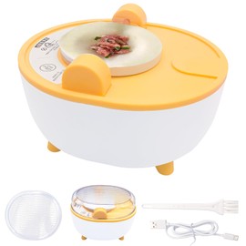 Electric Dumpling Maker Machine,automatic Dumpling Maker, Empanada Maker,diy Dumpling Mold Set,with Filling Spoon Small Brush and English Description,three Gear Mode,easy-tool for Dumpling. (Yellow 2)