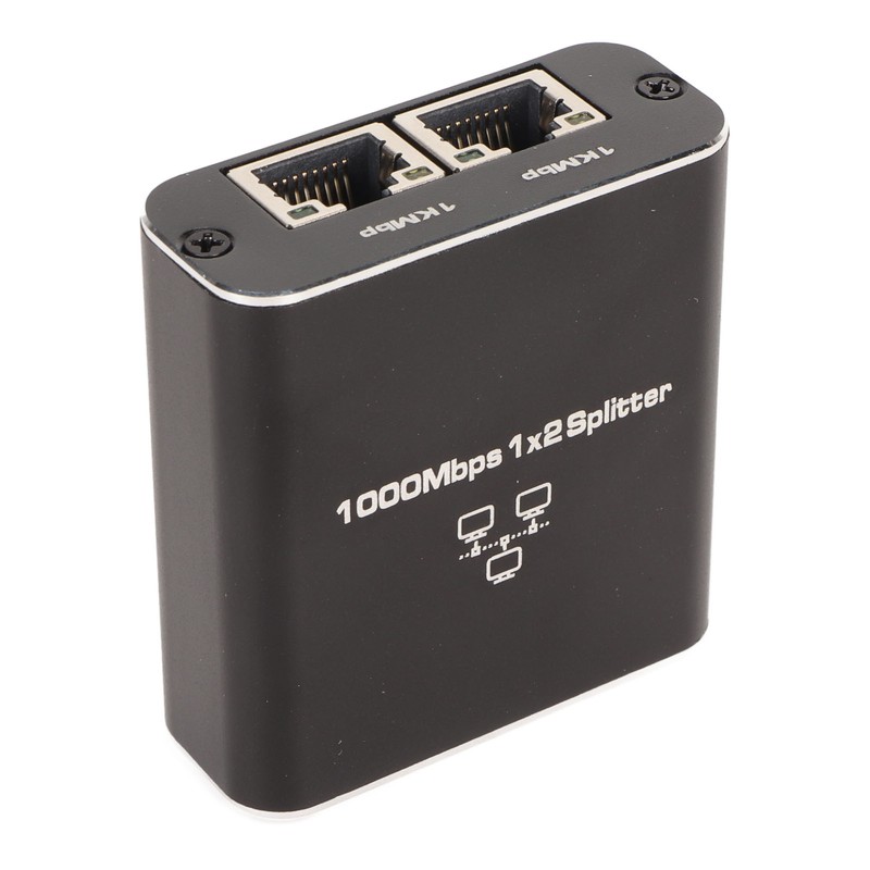 Ethernet Splitter RJ45 Network Port 1 to 2 Port Aluminum