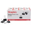 Staples Medium Binder Clips, 0.63" Capacity, Black, 144 Clips/Pack (ST32003)