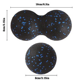 Selbstmassageball, Blackball, Duo Ball Klein Self, Erdnuss Massageball Faszienball-Set, Lacrosse-Ball Muskelrolle für Wirbelsäule, Faszientraining, Akupressur Plantarfasziitis Reflexzonenmassage…