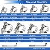 smseace 36Pcs 17-47mm T-bolt Hose Clamps 304 Stainless Steel 9-sizes