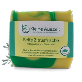 Little Auszeit Manufaktur Citrus Fresh Shower Soap, Vegan, Palm Oil, Handmade Natural Soap