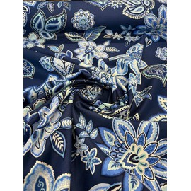 Waverly Charismatic Delft Blue Floral Drapery Upholstery Fabric by The Yard