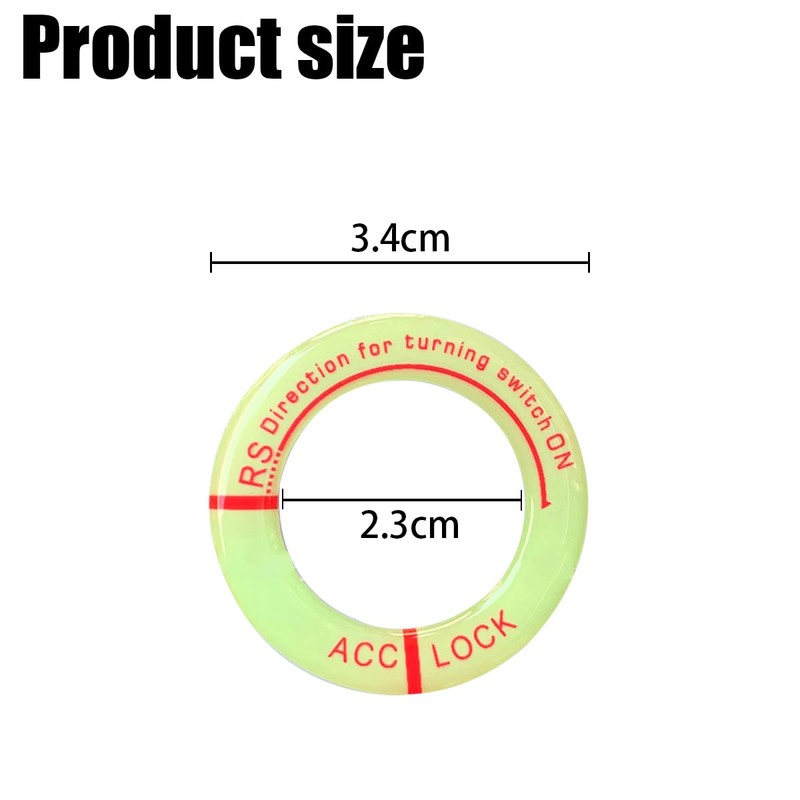 JNNJ 4 x Decorative Ignition Switch Luminous Ring, Ignition Lock