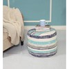 LR Home Coastal Stripe Pouf, 18"x14", White/Blue