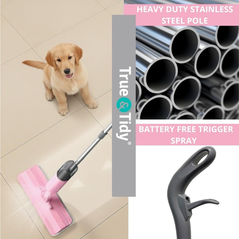 Heavy Duty Spray Mop for Floor Cleaning, Refillable Water Bottle,