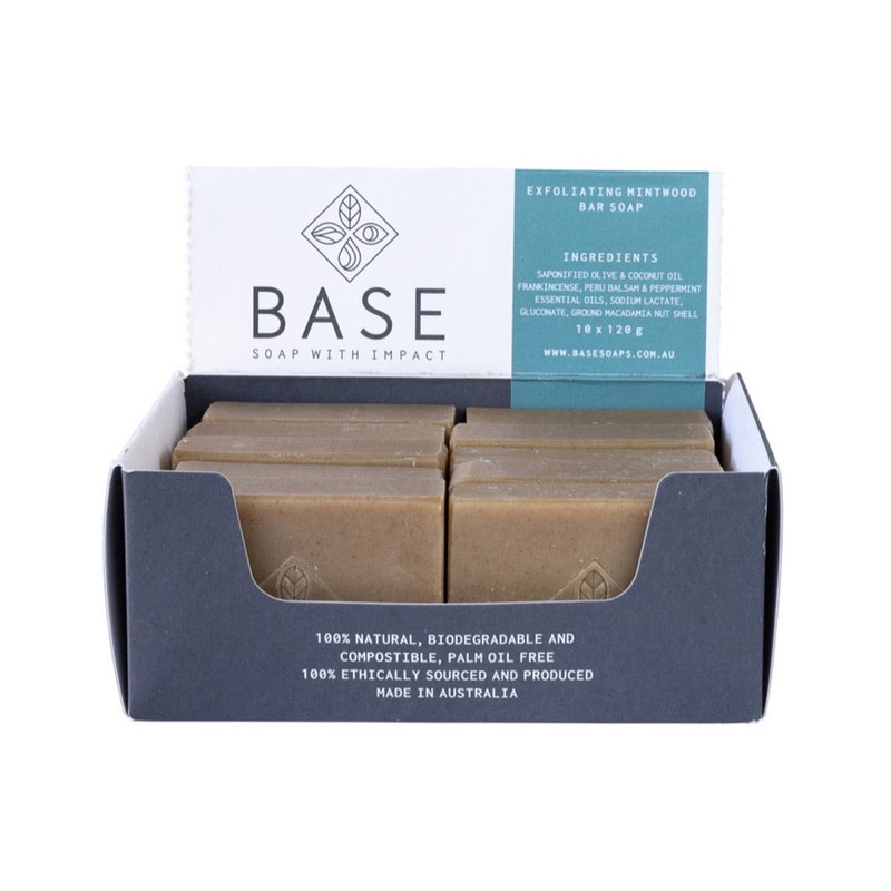 Base (Soap With Impact) Soap Bar Exfoliating Mintwood, 120g x