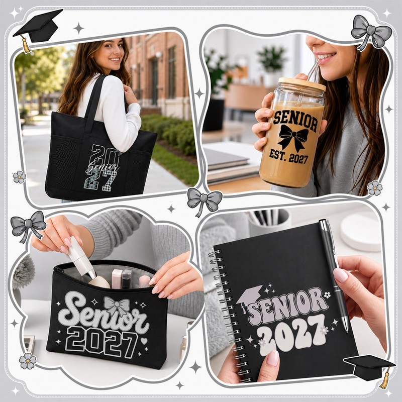 Black 7 Pcs 2027 Senior Gifts Set Senior Night Gift