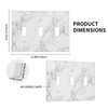 White Gray Marble Light Switch Plate Cover Triple Toggle 3