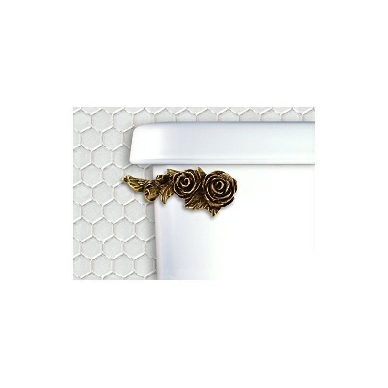 Functional Fine Art Roses Toilet Flush Handle-Front Mount in Antique