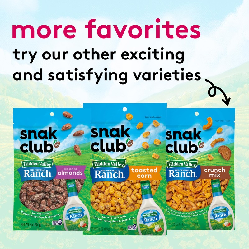 Snak Club Peanuts with Hidden Valley Ranch Seasoning, Roasted Nuts,