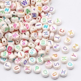 ToBeIT 1000pcs Letter Beads Color Alphabet Beads Round Beads for DIY Bracelet Necklace Jewelry Making Supplies(abs 4x7mm)