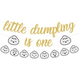 Dumpling Birthday Decorations, 1st Birthday Banner, A Little Dumpling Is One Banner Dumpling Garland for Dumpling First Birthday Party Supplies