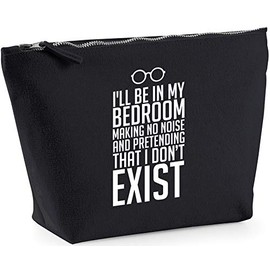 Hippowarehouse I'll be in my room making no noise pretending that I don't exist printed make up cosmetic wash bag 18x19x9cm