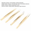 Eyelash Extension Tweezers Set Professional Stainless Steel Durable Lash Tweezers