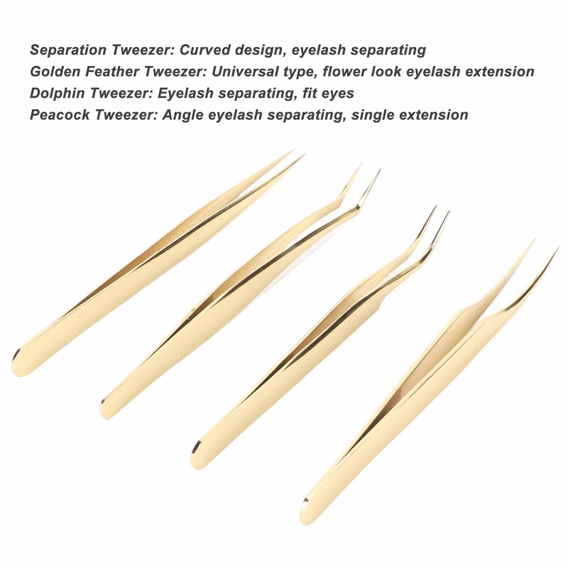 Eyelash Extension Tweezers Set Professional Stainless Steel Durable Lash Tweezers