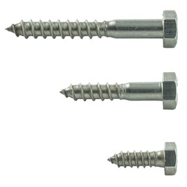 6 x 100 mm (Pack of 10) Hexagon Wood Screws - Stainless Steel VA A2 V2A - Key Screws Rustproof - Screws for Wood - DIN 571 | AGBERG