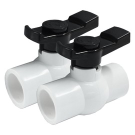 Dijedev 3/4 inch PVC Ball Valve, 2Pcs Shut Off Valve with Easy to Rotate Slip, PVC Ball Valve with "T" Nimble Handle Suitable for Commercial, Swimming Pool, Irrigation System, Rated at 150 PSI