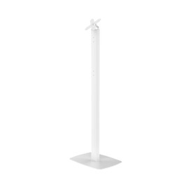 Metal Pole Floor Stand- CTA Premium Thin Profile Retail & Tradeshow Stand with VESA Plate and Base – Compatible with CTA’s Locking Mount (PAD-PARAW) or Any VESA Compatible Mount (ADD-CHKW) - White