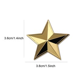 1Pc Star Stickers Car Stickers Metal Stars Stickers Car Decals Star Sticker Car Emblem 1.5" Large Star Stickers for Cars Truck Bumper Stickers (Gold)