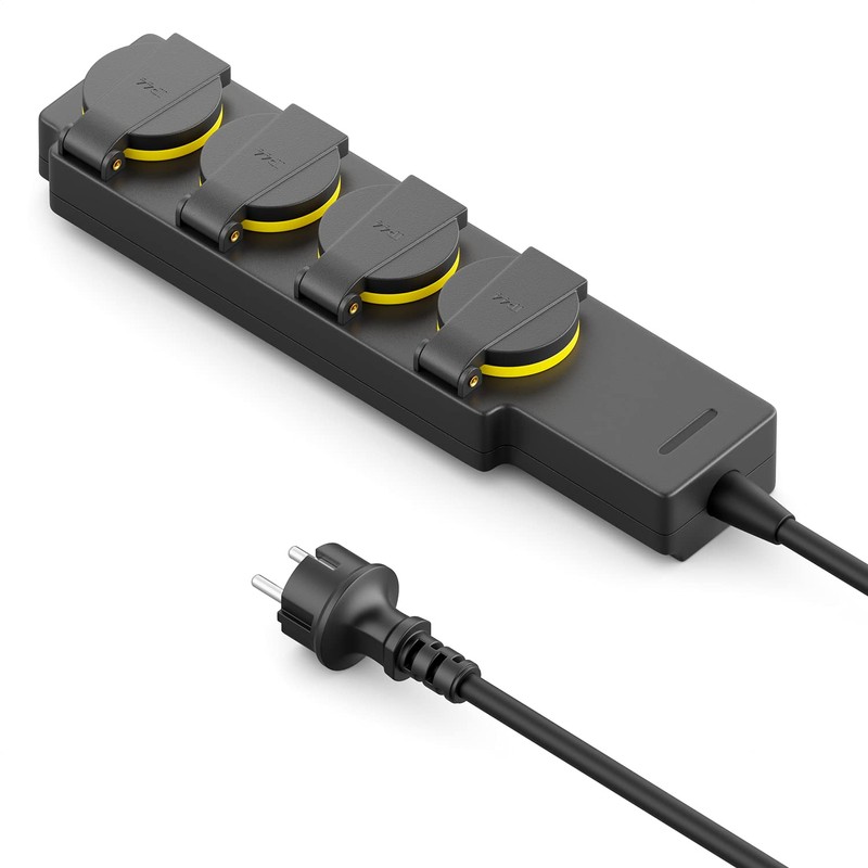 deleyCON 4-Way Outdoor Power Strip with 1.4 m Cable for